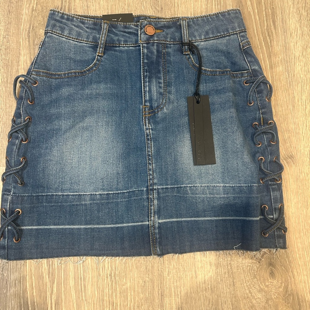 Denim Detailed Mini Skirt